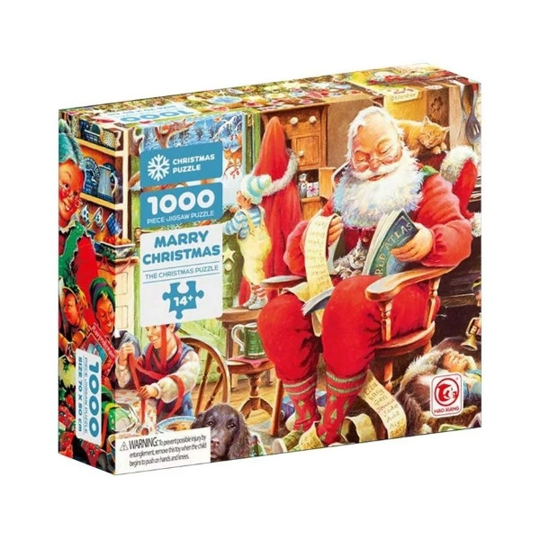 Пазли Санта Клаус 1000 елементів 70*50см 88571 Merry Christmas, фото 1
