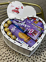 Сладкий подарочный бокс для девушки с конфетками набор в форме сердца для жены, мамы, ребенка SSbox-61