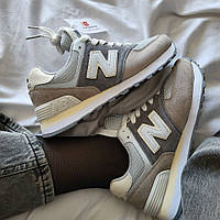 Сірі замшеві жіночі кросівки New Balance 574