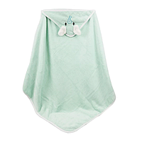 Детское полотенце-уголок Зеленый, полотенце банное с капюшоном, полотенце микрофибра