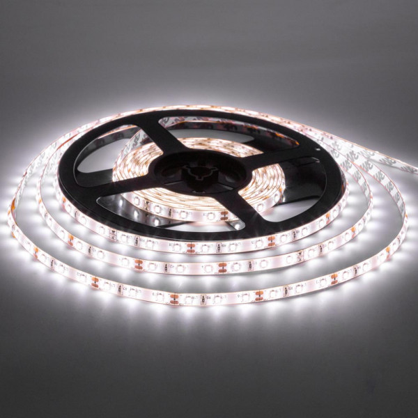 Світлодіодна LED стрічка з клейкою основою 8мм 4,8 Вт/м 60 LED/м IP65 MTK-600W-F-3528-9,6W-12 білий (5м)