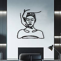 Настенный декор для дома, картина лофт "Массажный кабинет - Салон красоты", декоративное панно 50x55 см