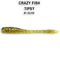 Съедобная силиконовая приманка Crazy Fish Tipsy 2" 9-50-1-6 кальмар для хищной и мирной рыбы