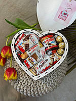 Сладкий подарочный бокс для девушки с конфетками набор в форме сердца для жены, мамы, ребенка SSbox-77