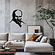 Чорна картина на стіну, дерев'яний декор для дому "Портрет Шевченка", декоративне панно 20x23 см, фото 5