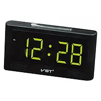 Электронные зеркальные настольные часы LED Alarm Clock VST 732Y цифровые светящиеся с зелёной подсветкой будил