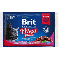 Влажный корм для кошек Brit Premium Cat мясная тарелка 4 шт по 100 г 8595602506262 ZXC