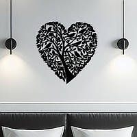 Декор в комнату, деревянная картина на стену "Дерево Сердце Единение", стиль минимализм 20x20 см