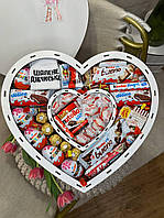 Сладкий подарочный бокс для девушки с конфетками набор в форме сердца киндер для жены, мамы, ребенка SSbox-91