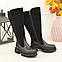 Чоботи жіночі чорні на потовщеній підошві. Батал, фото 4