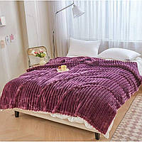 Плед двуспальный KOLOCO "Королевский шарпей" 180 х 220 см (38409) Фиолетовый