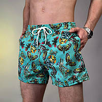 Мужские шорты пляжные с сеткой для плавания Плавки с принтом Metelyky ментоловые
