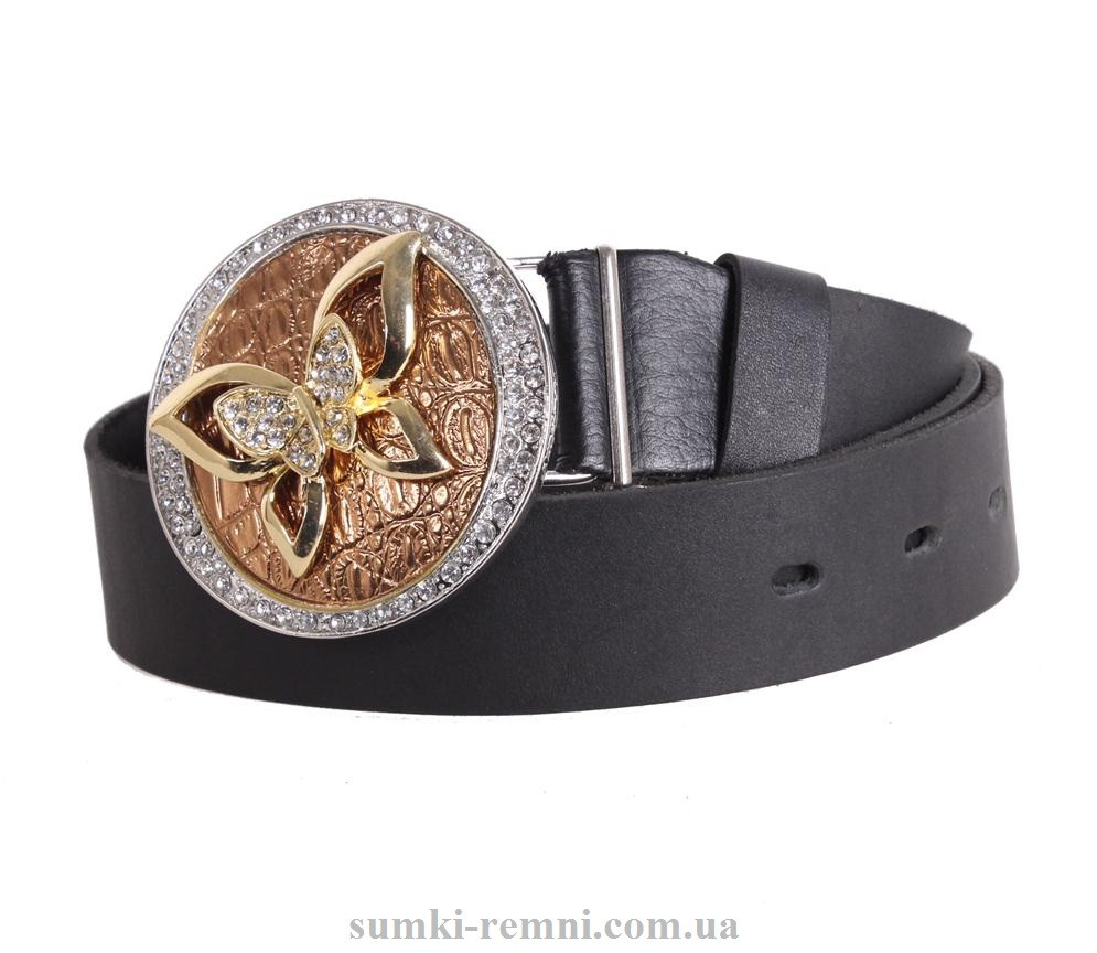 Жіночий ремінь з натуральної шкіри blx90437 чорний, фото 1