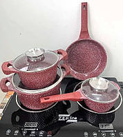 Набор немецкой посуды на подарок, красивый набор кастрюль и сковорода для индукционной плиты HK-315