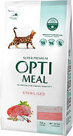 Сухой корм Optimeal для стерилизованных кошек с высоким содержанием говядины и сорго 4 кг