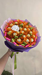 Букет з цукерок Ферреро Роше (25 шт.) Ferrero в руку оригінальний подарунок помаранчевий