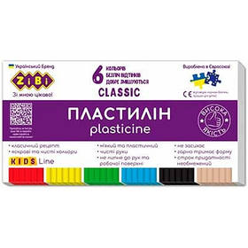 Пластилін 6кол 120г CLASSIC KIDS Line	ZB.6230 ZiBi