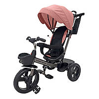 Детский трёхколёсный велосипед колясочного типа Turbo Trike MT 1001-7 Рожевый Поворотное сидение