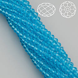 Намистини Swarovski огранювання рондель 3х2,5 мм Ø 0,8 мм 38 см (+-160 шт.) Блакитний прозорий