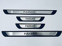 Накладки на пороги Volkswagen Passat CC (хром-пласт.) (TAN24)