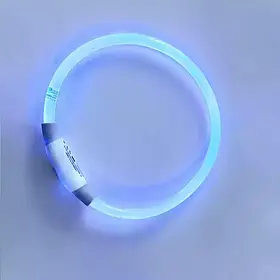 Trixie USB Flash Light Ring нашийник для собак, що світиться, прозорий, різнокольоровий 40 см, 8 мм, S–M