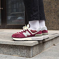 Бордові замшевые мужские кроссовки New Balance 574 Legacy Bordo