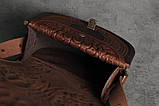 Жіноча карпатська сумка етно з натуральної шкіри ручної роботи "Калина", фото 3