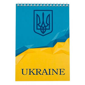 Блокнот А5 48арк клітинка спіраль картонна обкл. блакитний UKRAINE BM.24545104-14  BUROMAX