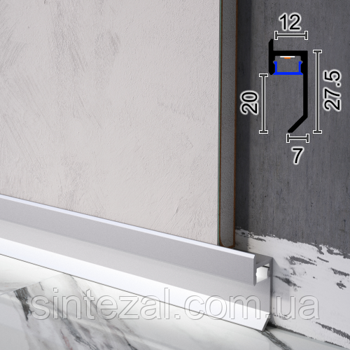 Скрытый плинтус теневого шва с LED-подсветкой Sintezal P-120 ...