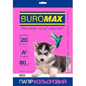 Папір кольоровий А4 20арк 10кол інтенсив + неон 80г/м2 BM.2721820-99