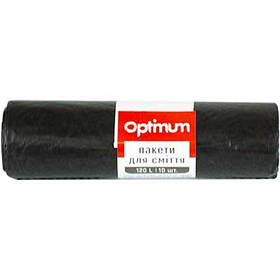 Пакети для сміття 120л*10шт 70*100см чорні OPTIMUM 8250, 6275