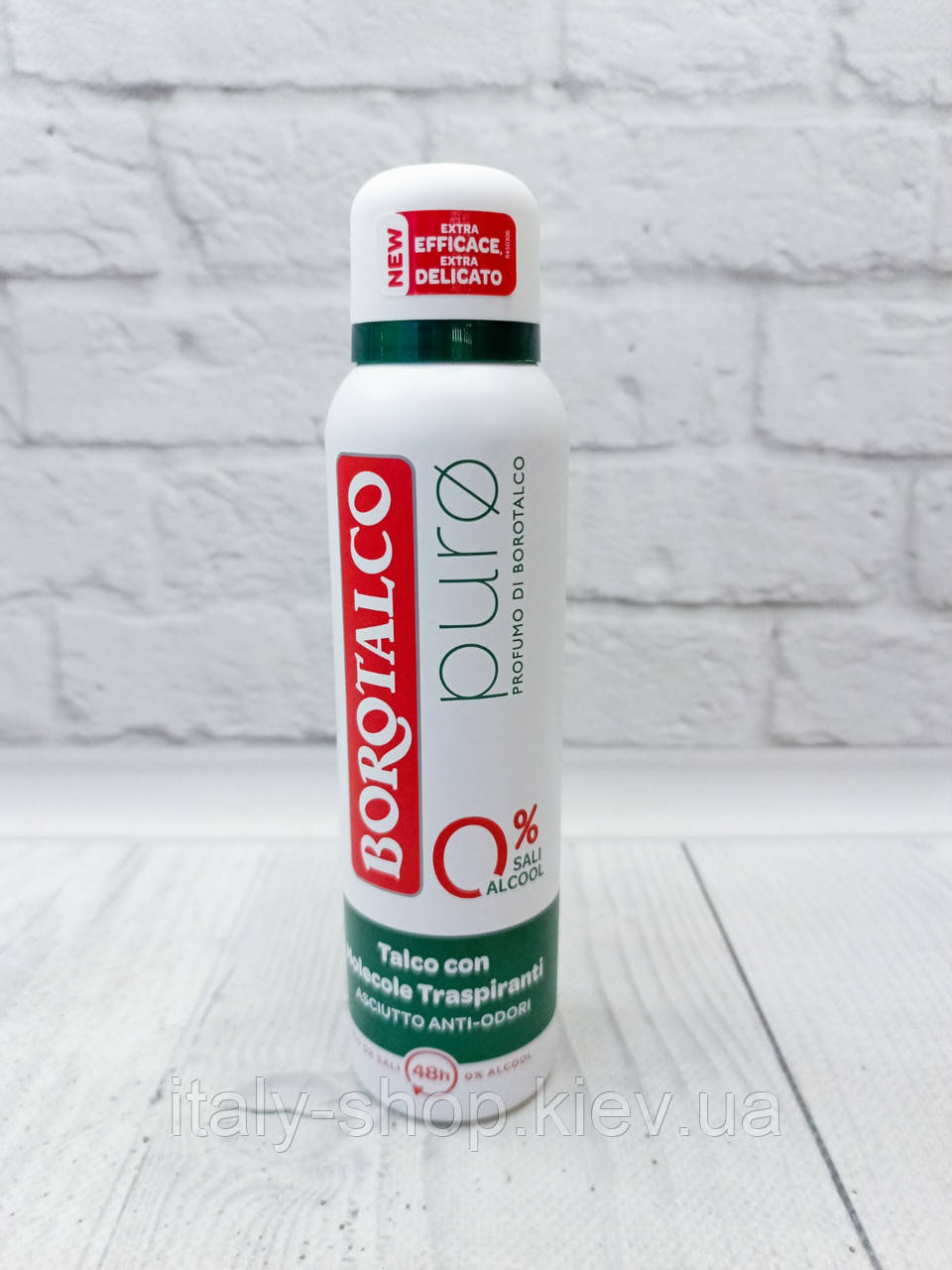 Borotalco Puro profumo di Borotalco 0% Sali, Alcool 48h Deo spray Дезодорант-антиперспірант спрей, 150мл, Італія