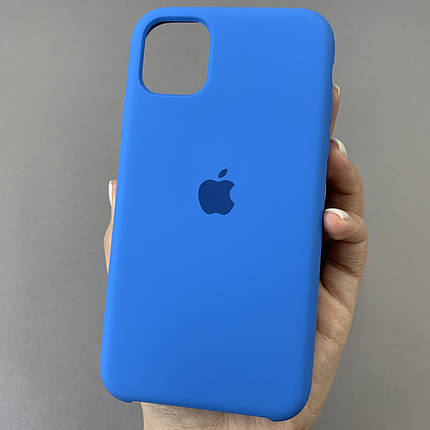 Чохол для Apple iPhone 11 силіконовий кейс з мікрофіброю на телефон айфон 11 синій slk, фото 1