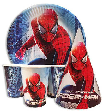 Набір посуду паперовий одноразовий | Людина павук, фото 1