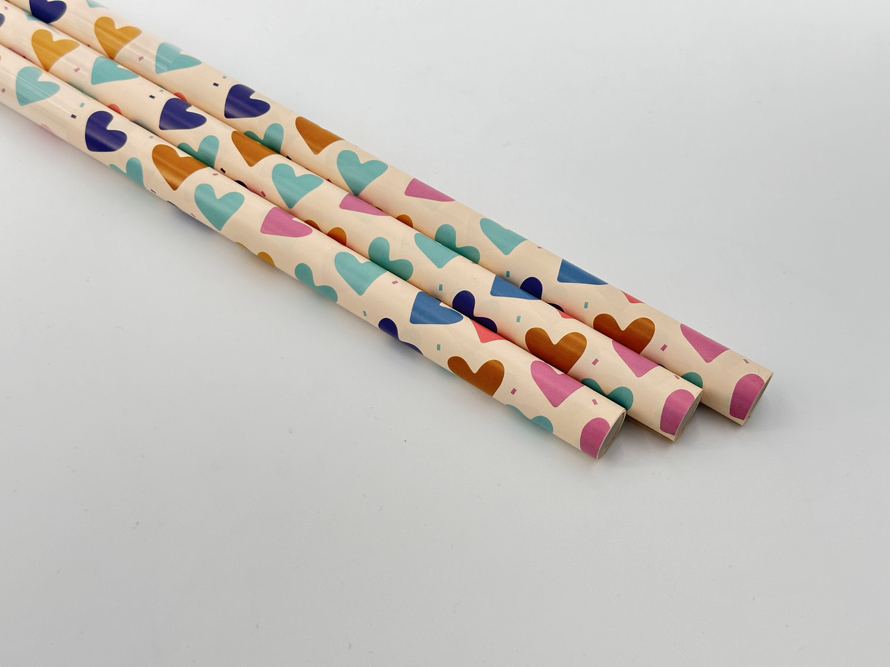 Папір подарунковий. З прінтом сердечка 53х75см. 3шт., фото 1