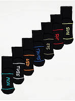 Детские носки для мальчиков George комплект неделька 7 пар, черные, размер 37-40