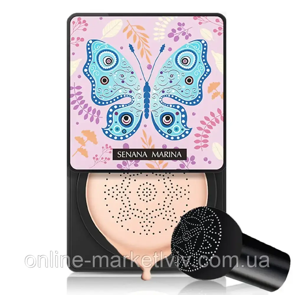 Кушон для обличчя + спонжик Beauty Linasi Senana Marina, Тон 02 / Зволожуючий тональний крем / Крем-пудра, фото 1