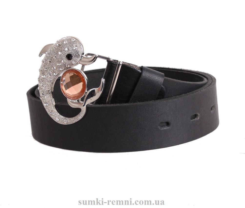 Жіночий ремінь з натуральної шкіри blx90445 чорний, фото 1