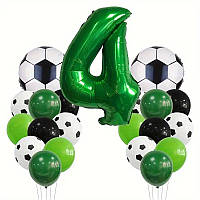 Набор воздушных шаров,для мальчика, на 4 года ,"Футбол" ,21 шт
