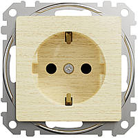Розетка із заземленням і із захисними шторками береза Sedna