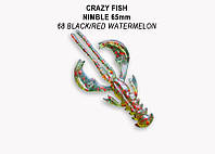 Съедобная силиконовая приманка Crazy Fish Nimble 2.5" 44-65-68-6 кальмар для ловли окуня, щуки и судака