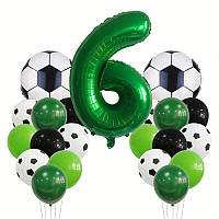 Набор воздушных шаров,для мальчика, на 6 лет,"Футбол" ,21 шт
