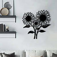 Декор в кімнату, сучасна картина на стіну "Сім'я соняшників", стиль лофт 20x20 см