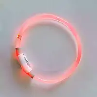 Trixie USB Flash Light Ring светящийся ошейник для собак, прозрачный, красный 40 см, 8 мм, S M