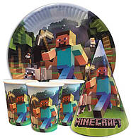 Набор посуды бумажная одноразовая Minecraft | Майнкрафт