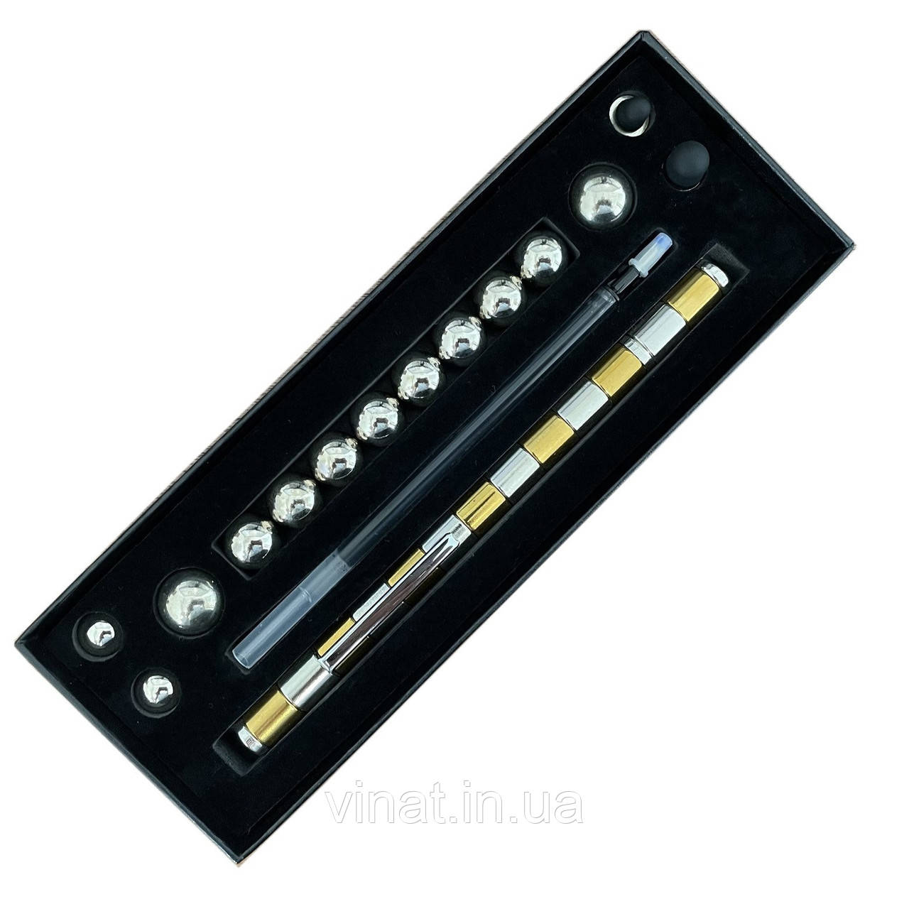 Ручка магнітна конструктор Polar Pen gold-silver