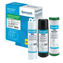 Комплект картриджів Ecosoft 1-2-3 для фільтрів зворотного осмосу з функцією економії води