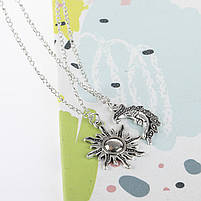 Парні кулони для закоханих сонце та місяць ажурні. Парні кулони для друзів. Біжутерія для двох на подарунок, фото 4