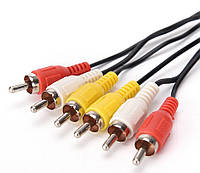 3RCA to 3RCA 1.0М тюльпан аудио-видео стерео кабель передачи сигнала мультимедийный композитный