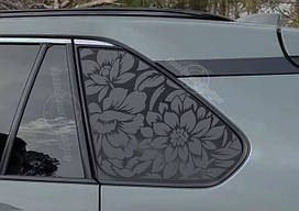 Вінілові наклейки на авто " Квіти на вікно "  50х50 см